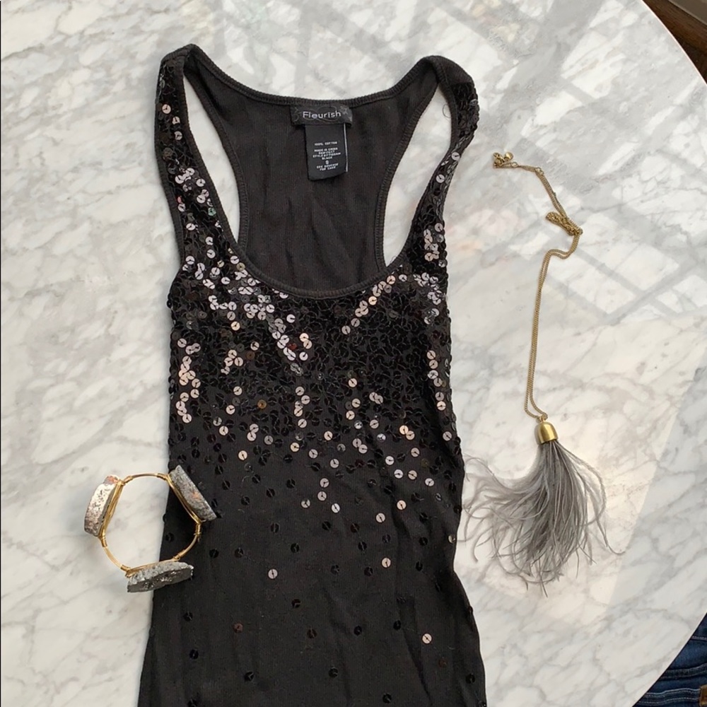Black sequin tank